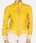 womens-yellow-bomber-leather-jacket